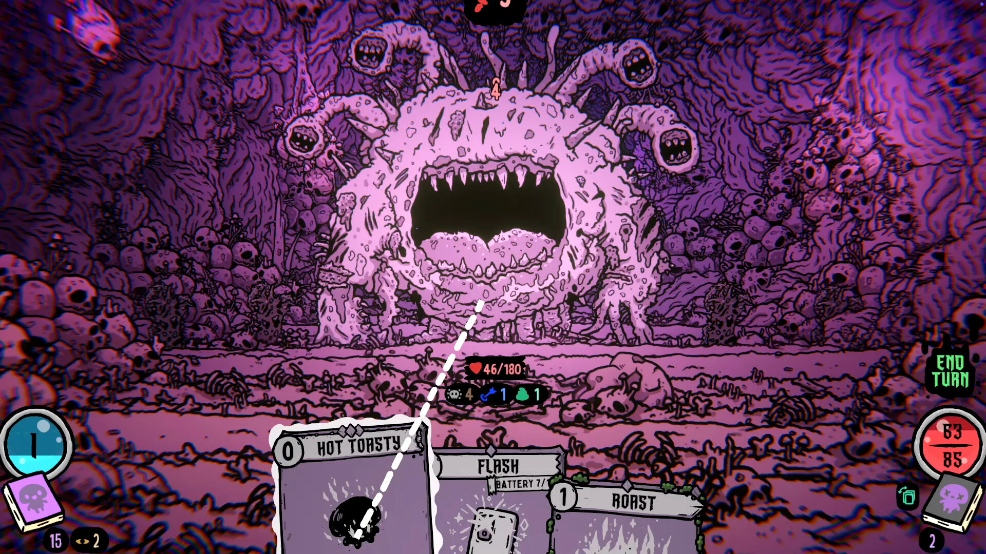 A mushroom battle with Hot Toasty, Flash and Roast cards in Shroom and Gloom.